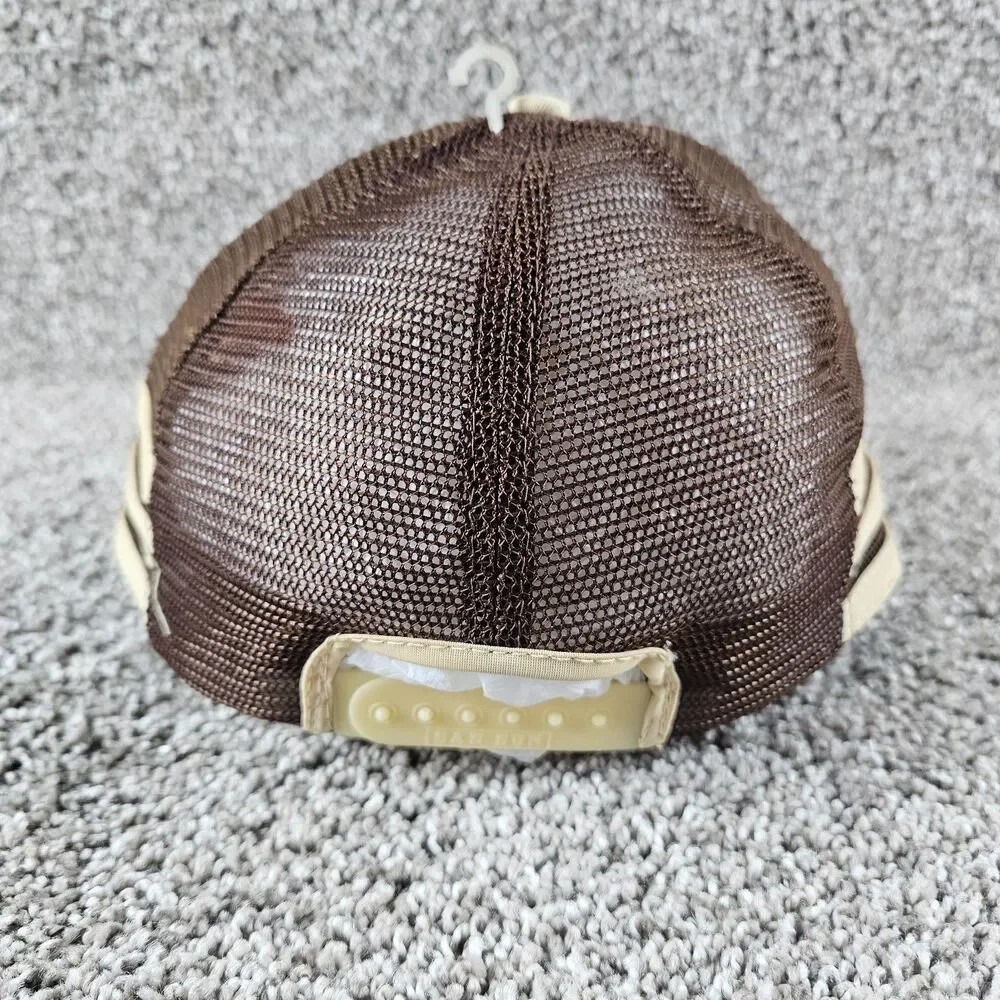 Vintage Datsun Trucker Hat Cap Snap Back 3 Stripe Mesh 280ZX Brown Tuner JDM 80s